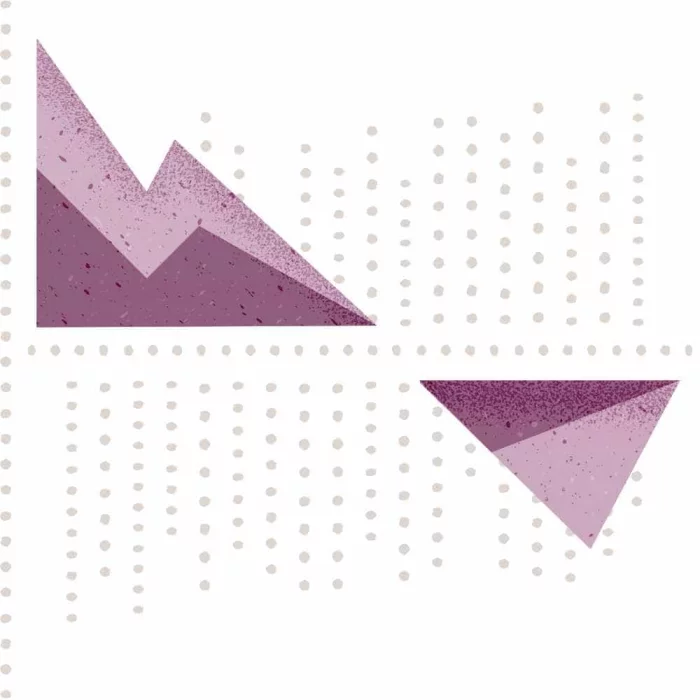 Abstract dotted bar graph with shapes drawn to highlight data points.